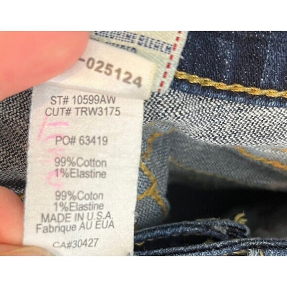 True Religion Joey Dark Wash Skinny Jeans Gold Sequin Pockets Size 26 In…​​​ - Picture 9 of 9